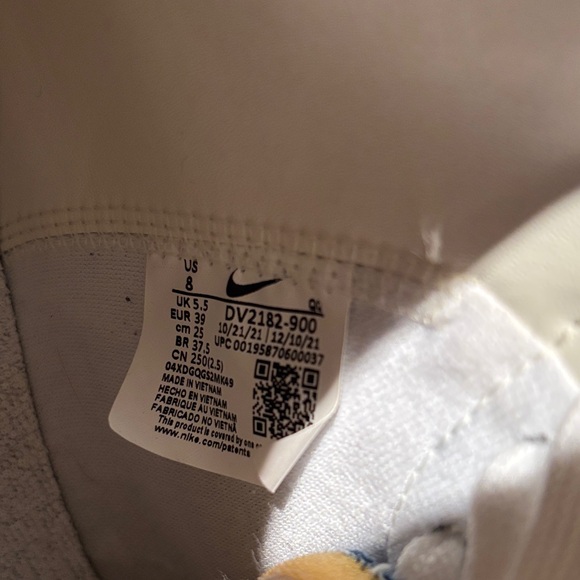 Nike Denim High Top Swoosh Sneakers in Washed Blue and White - Picture 2 of 4